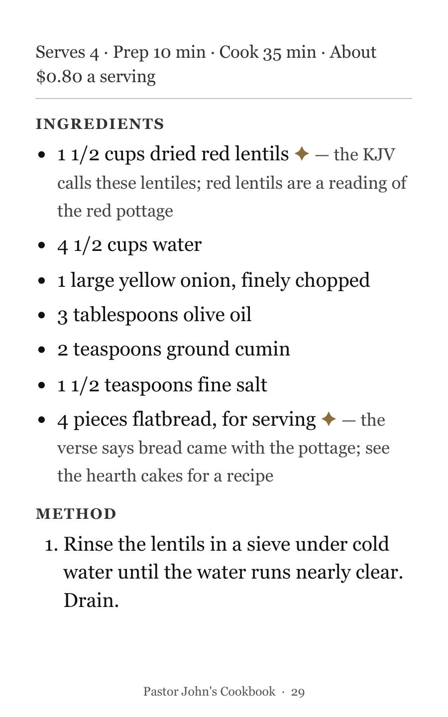 Page 29: ingredients and method